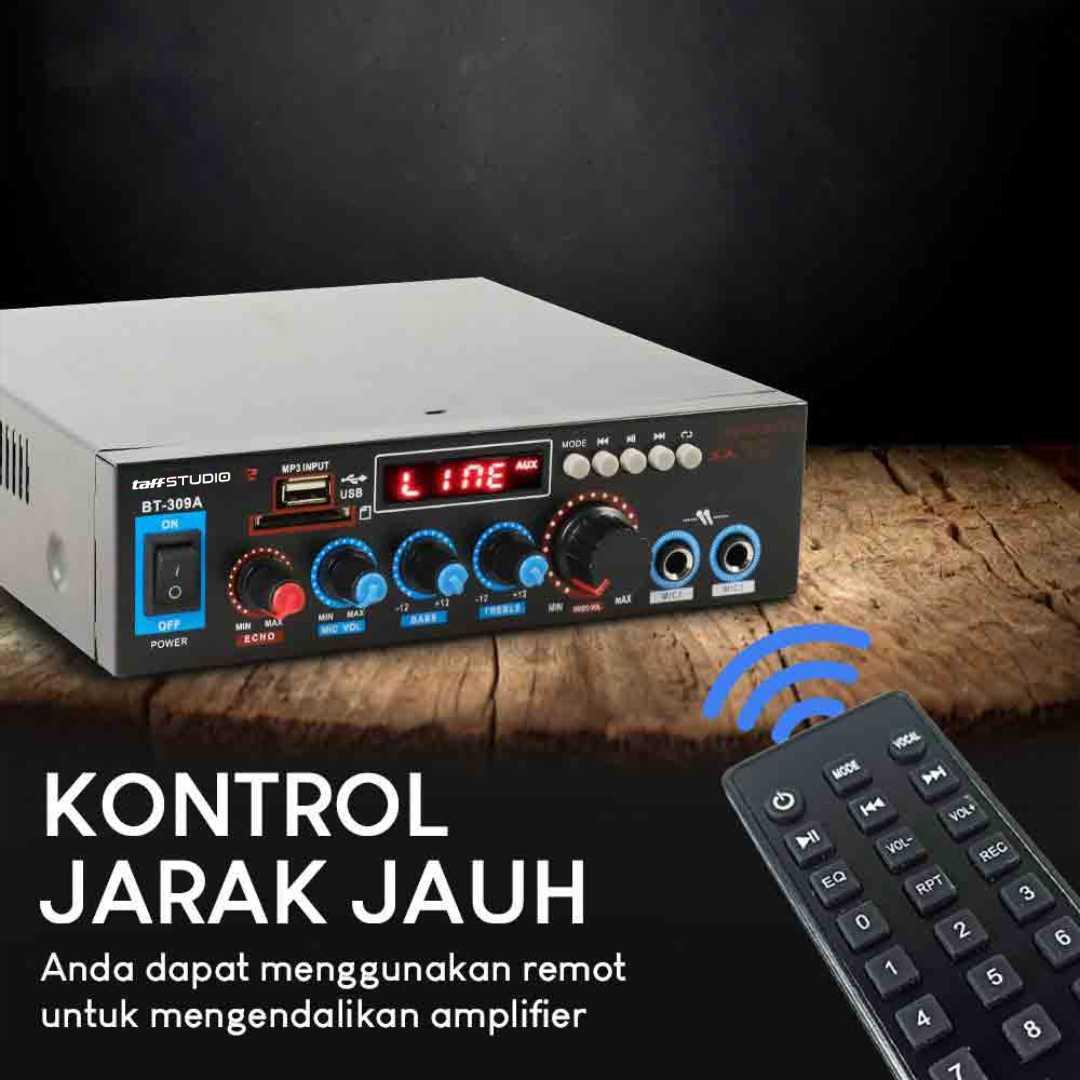 TaffSTUDIO Audio Amplifier HiFi Bluetooth 5.0 Stereo Suara Jernih, Kontrol Mudah