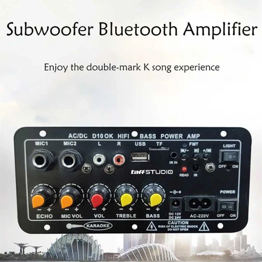 TaffSTUDIO Amplifier Board Audio Bluetooth USB FM Subwoofer Suara Lebih Jernih, Fleksibel, dan Praktis
