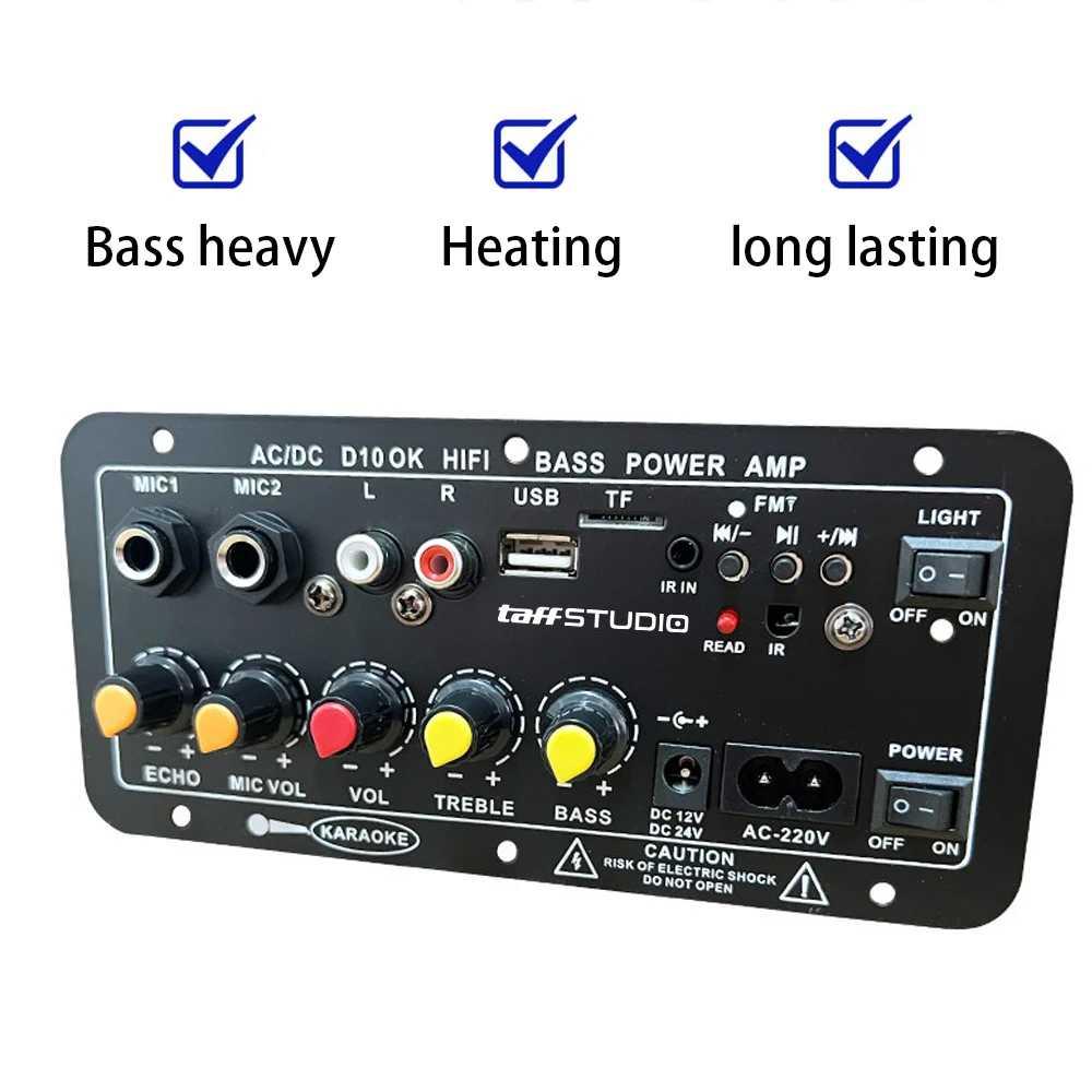 TaffSTUDIO Amplifier Board Audio Bluetooth USB FM Subwoofer Suara Lebih Jernih, Fleksibel, dan Praktis
