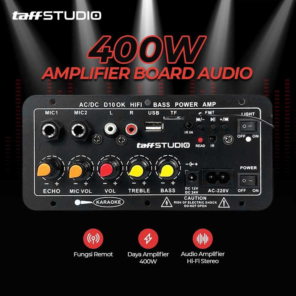 TaffSTUDIO Amplifier Board Audio Bluetooth USB FM Subwoofer Suara Lebih Jernih, Fleksibel, dan Praktis