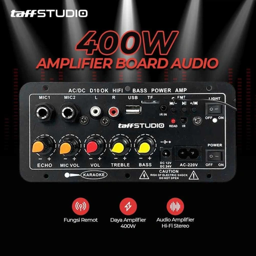 TaffSTUDIO Amplifier Board Audio Bluetooth USB FM Subwoofer Suara Lebih Jernih, Fleksibel, dan Praktis