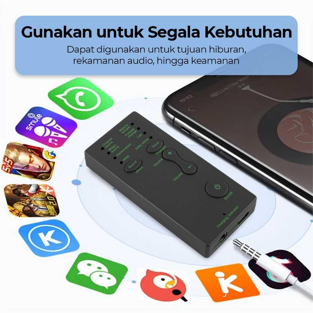 TaffSTUDIO Alat Pengubah Suara Portable Suara Unik dalam Genggaman, Praktis & Multifungsi