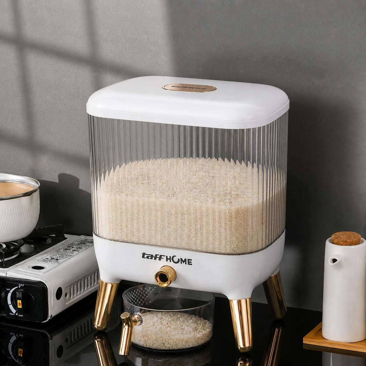 TaffHOME Tempat Beras Dispenser Insect Proof 10kg Praktis dan Efisien, Desain Modern