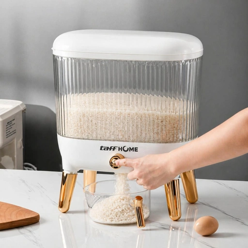 TaffHOME Tempat Beras Dispenser Insect Proof 10kg Praktis dan Efisien, Desain Modern