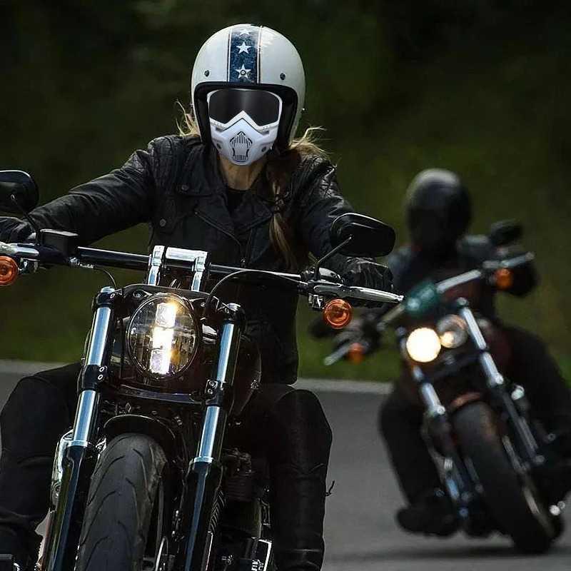 SYSTECH Kacamata Helm Motor Goggles Airsoft Mouthpiece UV400 Windproof DH-161, Perlindungan Mata Optimal Nyaman & Stylish