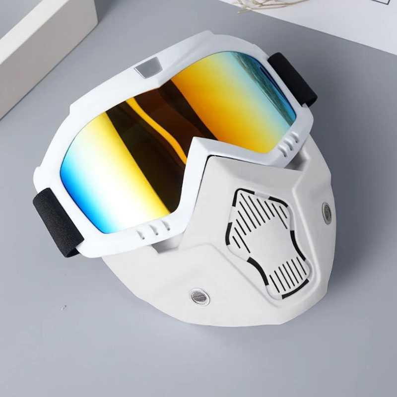 SYSTECH Kacamata Helm Motor Goggles Airsoft Mouthpiece UV400 Windproof DH-161, Perlindungan Mata Optimal Nyaman & Stylish