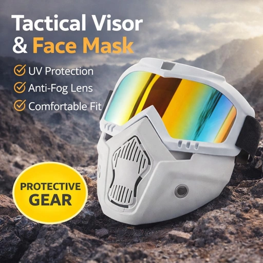 SYSTECH Kacamata Helm Motor Goggles Airsoft Mouthpiece UV400 Windproof DH-161, Perlindungan Mata Optimal Nyaman & Stylish
