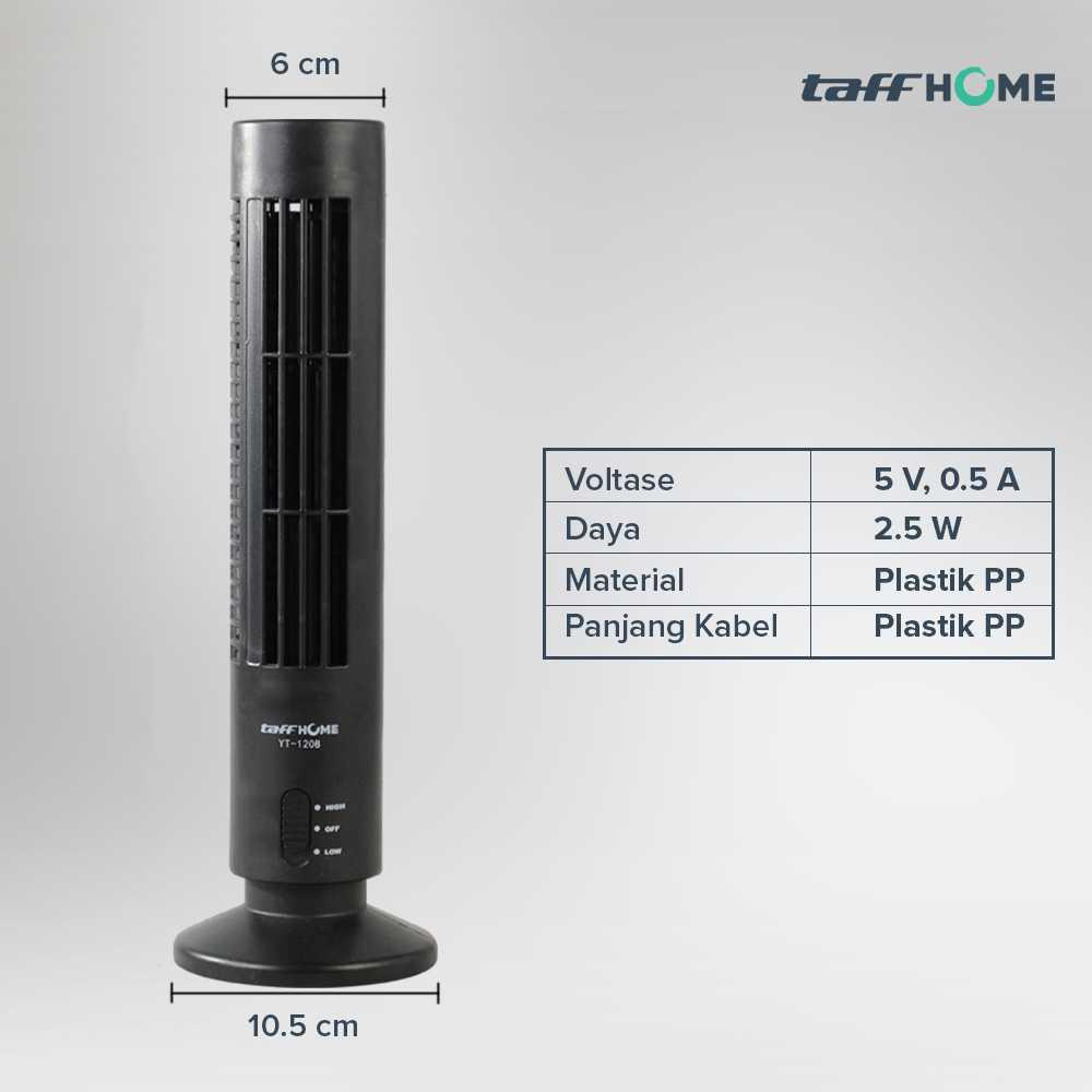 TaffHOME Kipas Angin Tower USB 2 Speed Kesejukan Modern, Hemat Ruang, Fleksibel