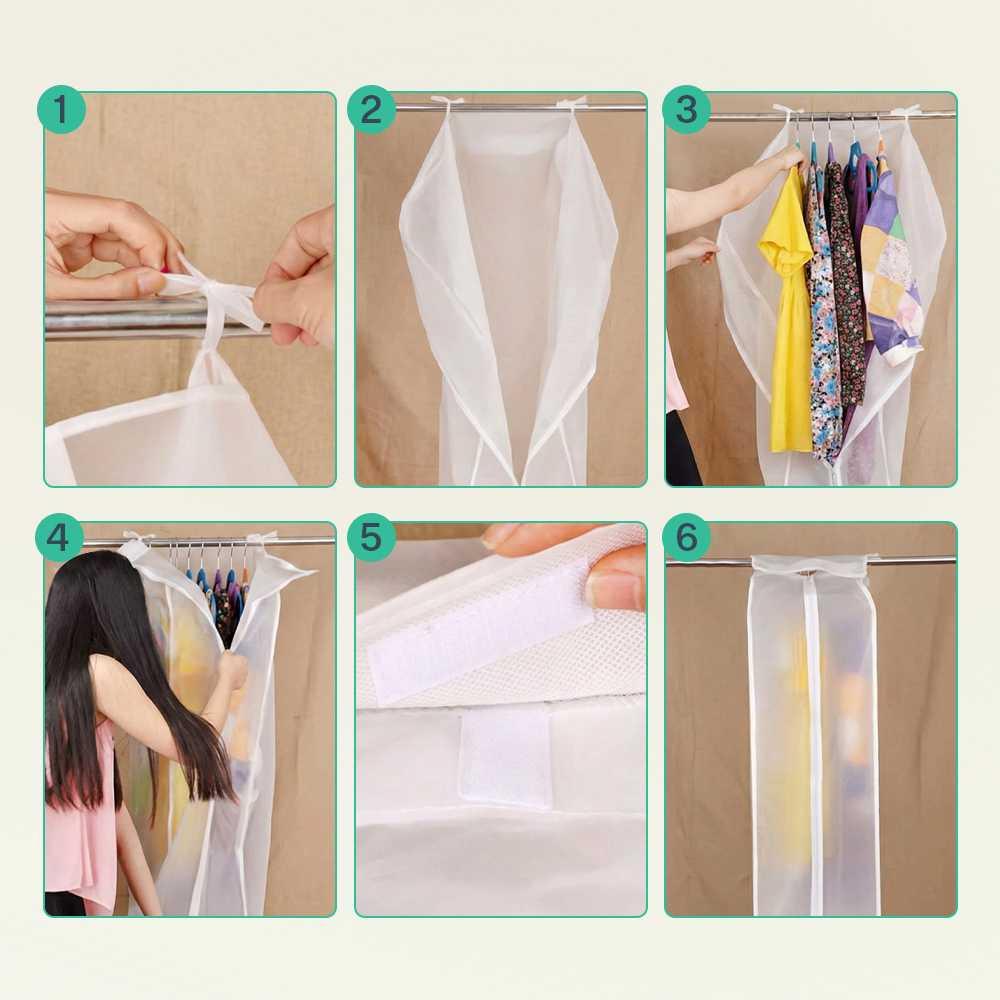 YIXIN Cover Anti Debu Pakaian Dustproof Organizer - Lindungi Pakaian, Jaga Kebersihan, Transparan, PEVA