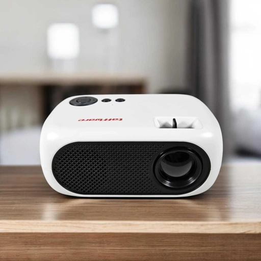 Taffware Proyektor Mini LCD Full HD 1080P 1200 Lumens Pengalaman Menonton Lebih Nyaman dan Seru, Desain Elegan