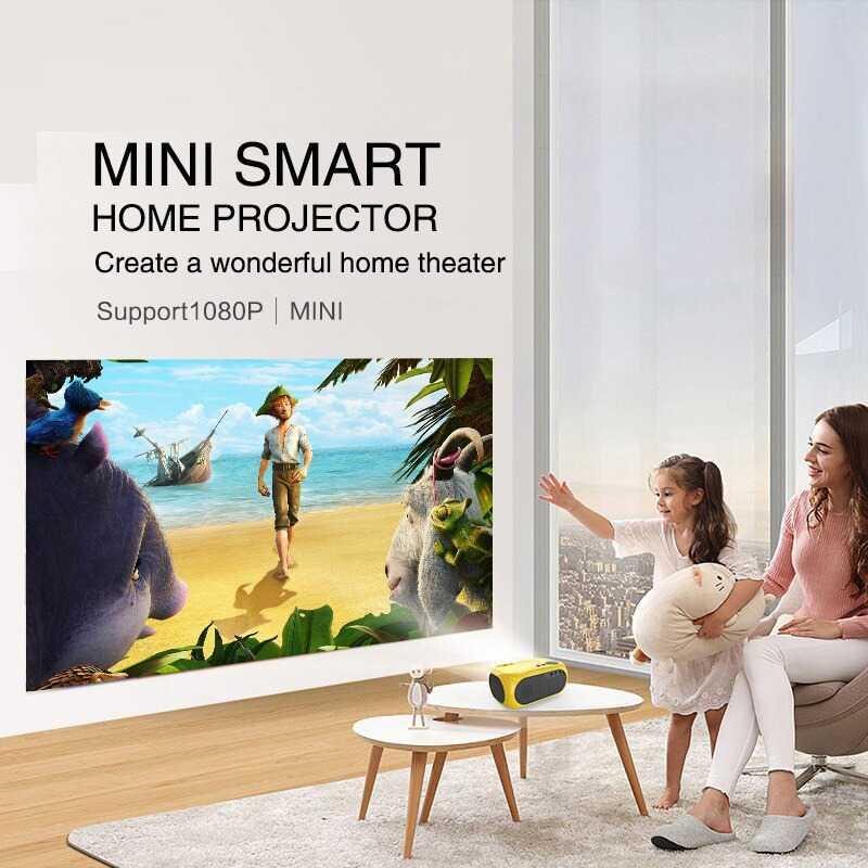 Taffware Proyektor Mini LCD Full HD 1080P 1200 Lumens Pengalaman Menonton Lebih Nyaman dan Seru, Desain Elegan