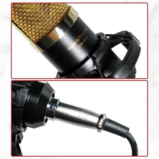 TaffSTUDIO Mikrofon Kondenser XLR Condenser Microphone Rekaman Detail, Suara Bersih BM-800