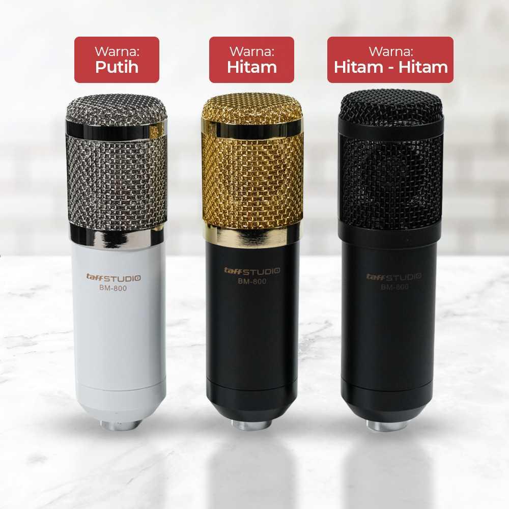 TaffSTUDIO Mikrofon Kondenser XLR Condenser Microphone Rekaman Detail, Suara Bersih BM-800