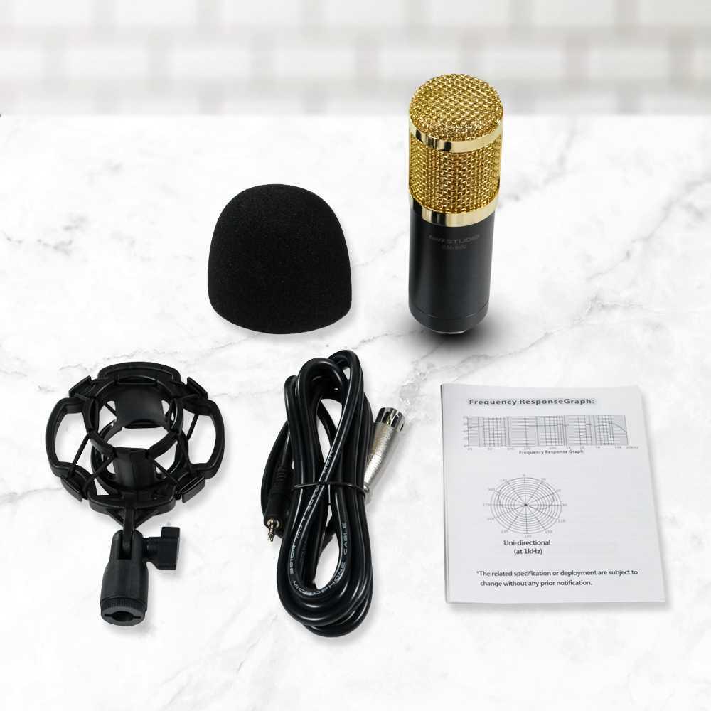 TaffSTUDIO Mikrofon Kondenser XLR Condenser Microphone Rekaman Detail, Suara Bersih BM-800