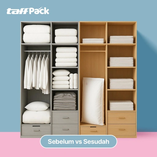 TaffPACK Kantong Plastik Vakum Pakaian Electric Pump Hemat Tempat, Praktis, dan Anti Sobek