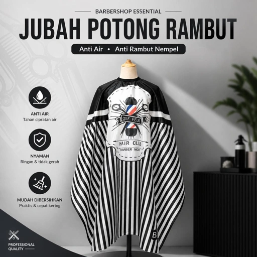 Biutte.co Jubah Apron Potong Rambut Kip Cape Salon Barbershop - Perlindungan Menyeluruh, Keren.