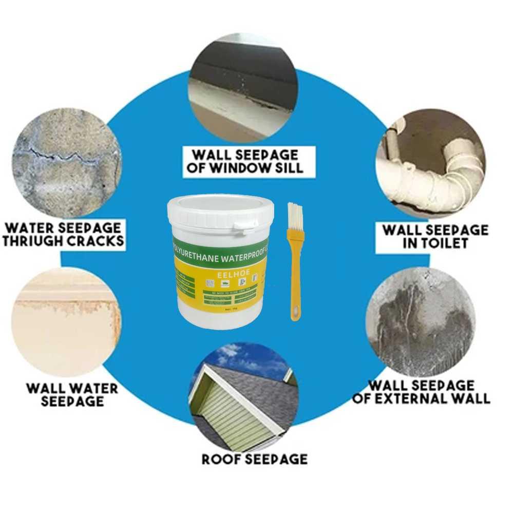 EELHOE Lem Anti Bocor Rembes Waterproof Coating - Lindungi Rumah dari Bocor, Tahan Cuaca Ekstrem, Cocok untuk Beragam Permukaan