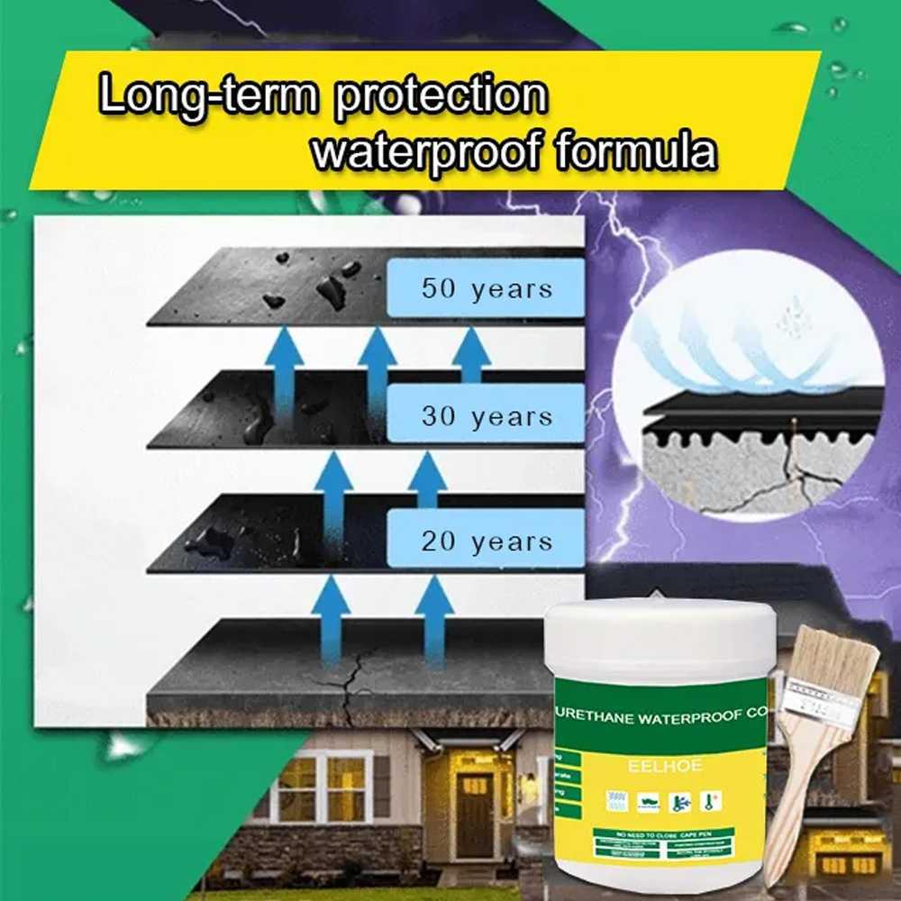 EELHOE Lem Anti Bocor Rembes Waterproof Coating - Lindungi Rumah dari Bocor, Tahan Cuaca Ekstrem, Cocok untuk Beragam Permukaan