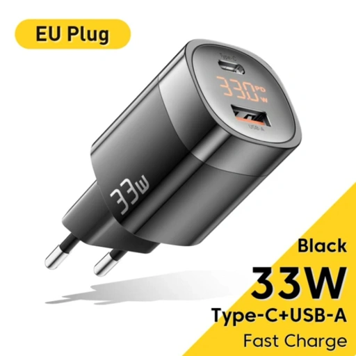 ESSAGER Kepala Charger Fast Charging GaN PD Dual Port USB Type C 33W Pengisian Cepat dan Stabil, Kompatibel untuk Berbagai Perangkat