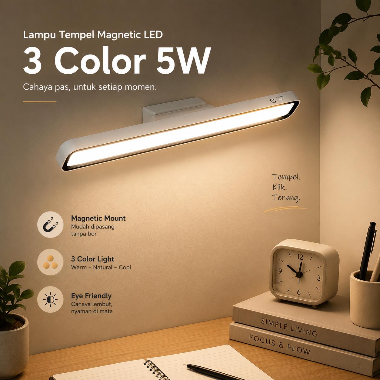 LAPARA Lampu Baca LED Rechargeable Magnetic with Remote Control Menjaga Kesehatan Mata Anda, Atur Cahaya Sesuai Kebutuhan, Kontrol Jarak Jauh Portabel
