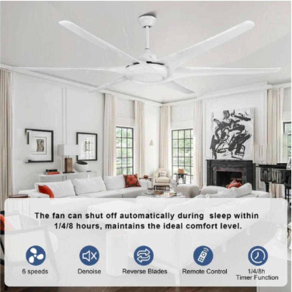 SOVE Kipas Angin Plafon 100 Inch 6 Speed LED Solusi Sejuk dan Efisien, Desain Modern