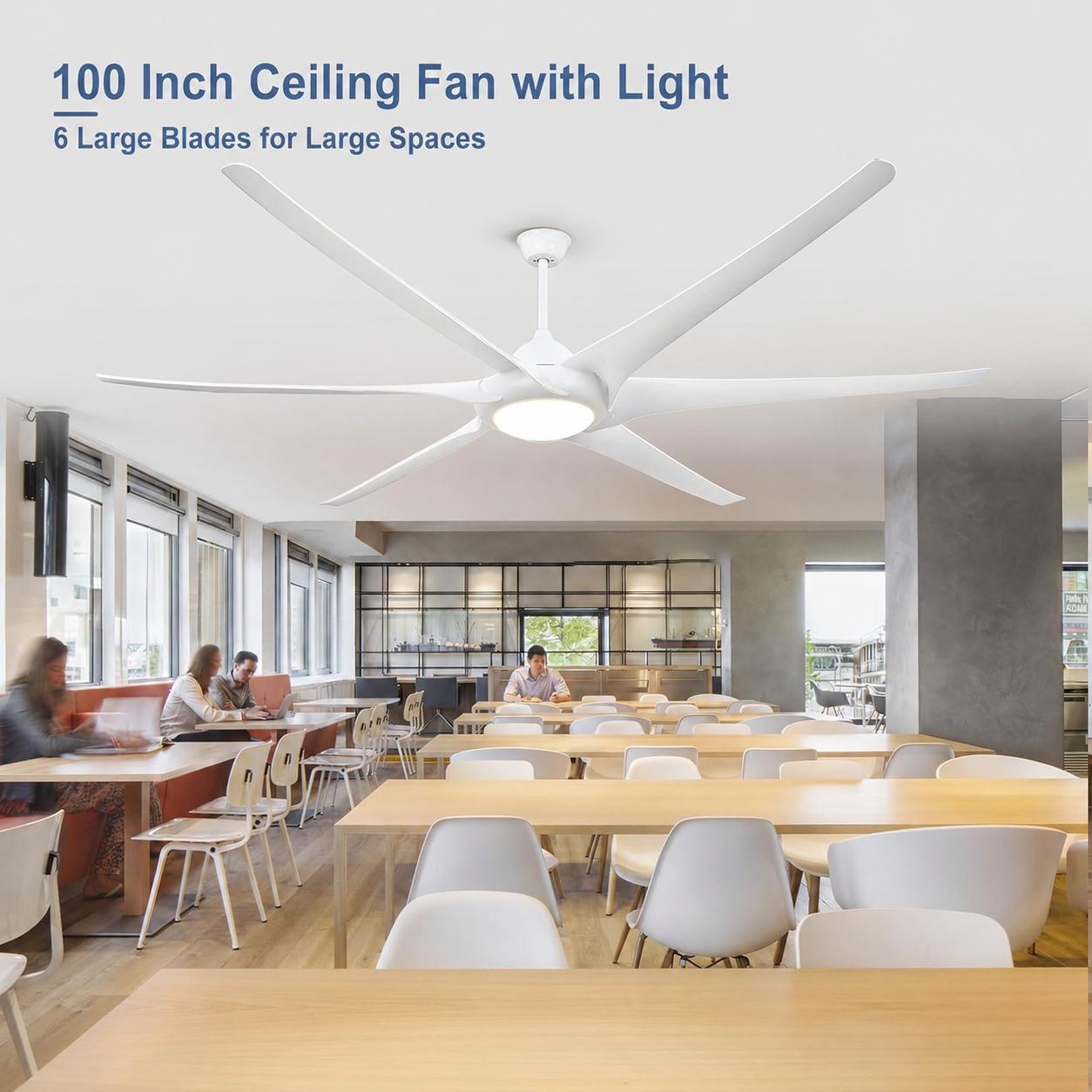 SOVE Kipas Angin Plafon 100 Inch 6 Speed LED Solusi Sejuk dan Efisien, Desain Modern