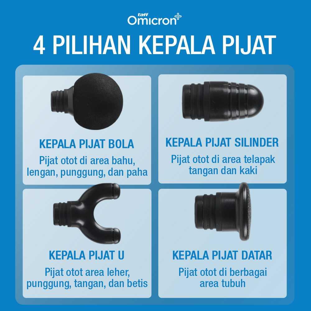 TaffOmicron Alat Pijat Elektrik Pundak Punggung Massage Gun - Meredakan Pegal, Rechargeable