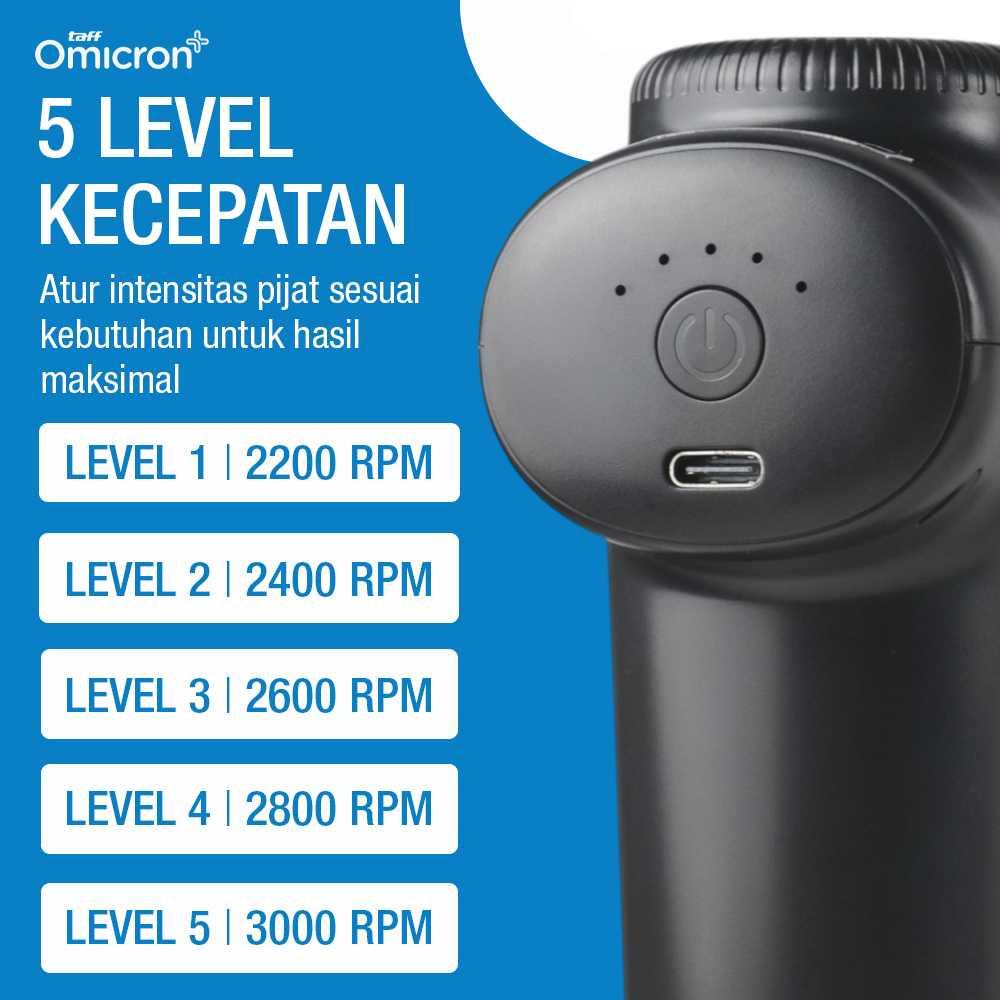 TaffOmicron Alat Pijat Elektrik Pundak Punggung Massage Gun - Meredakan Pegal, Rechargeable