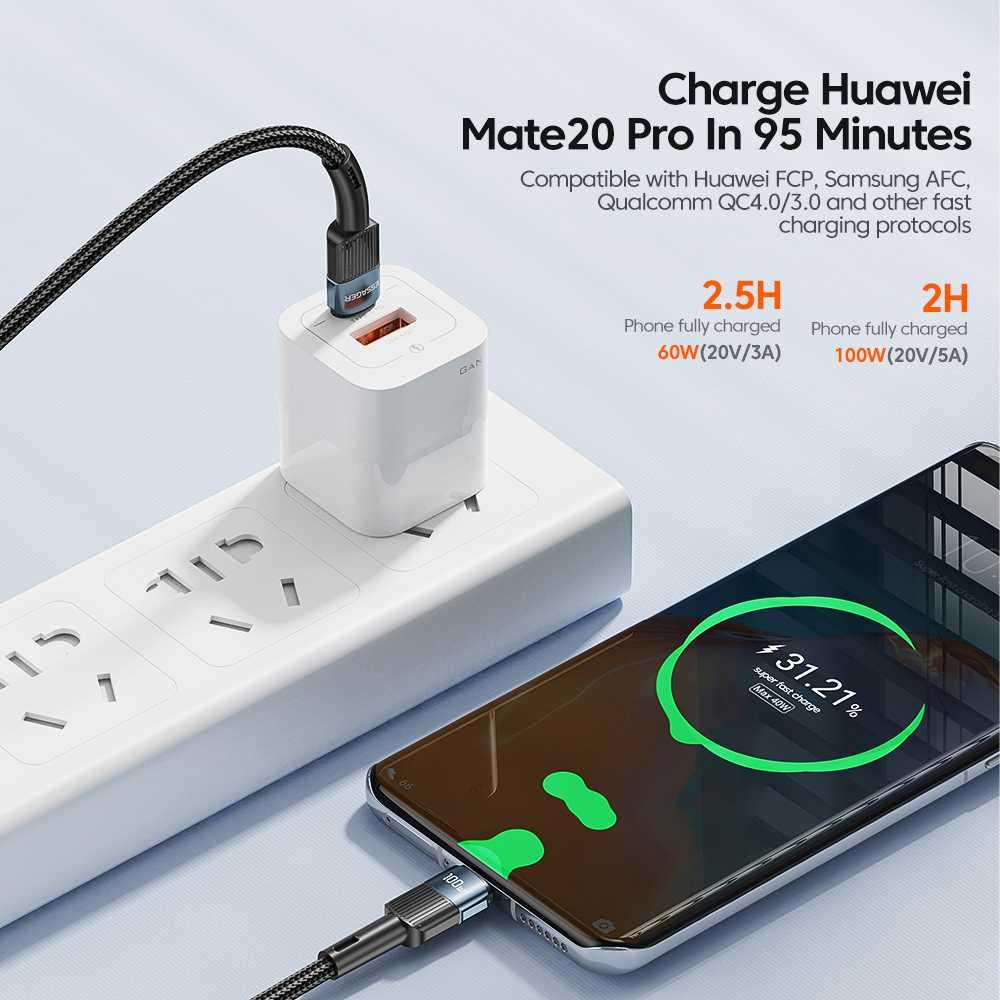 ESSAGER Kabel Data USB Type C To Type C Fast Charging 100W Transfer Data Cepat
