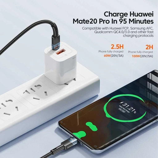 ESSAGER Kabel Data USB Type C To Type C Fast Charging 100W Transfer Data Cepat
