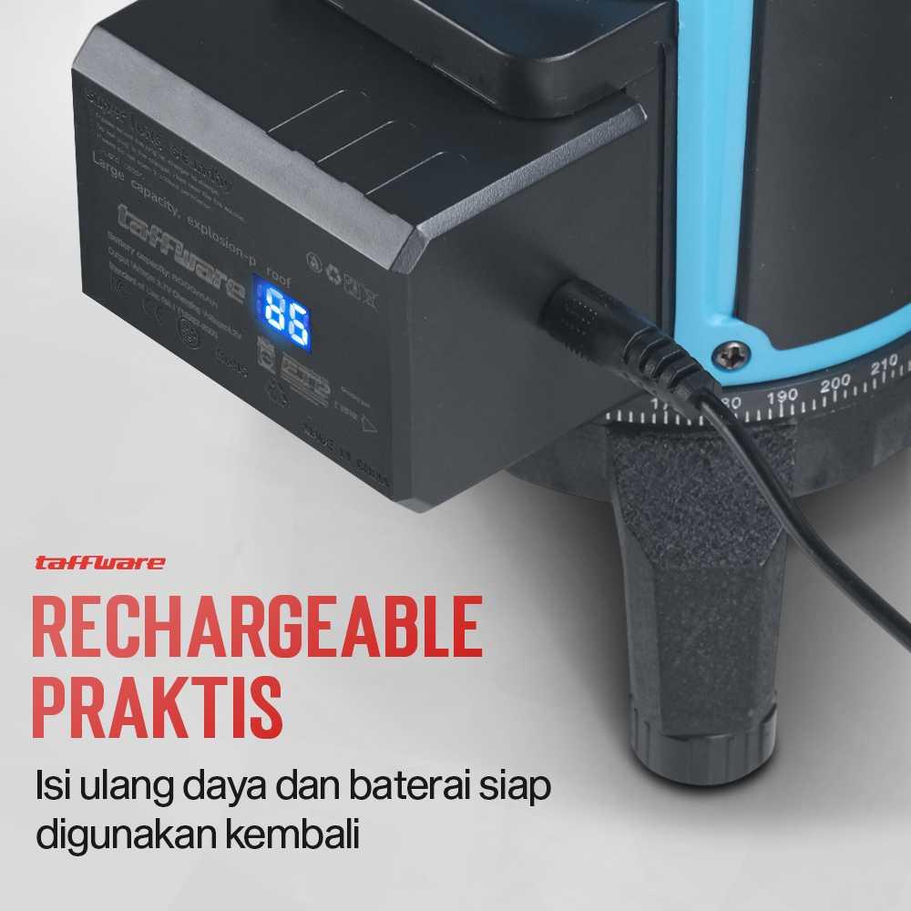 Taffware Baterai Laser Level 3D Rechargeable Tahan Lama, Proteksi Canggih, Kompatibel Universal BM03