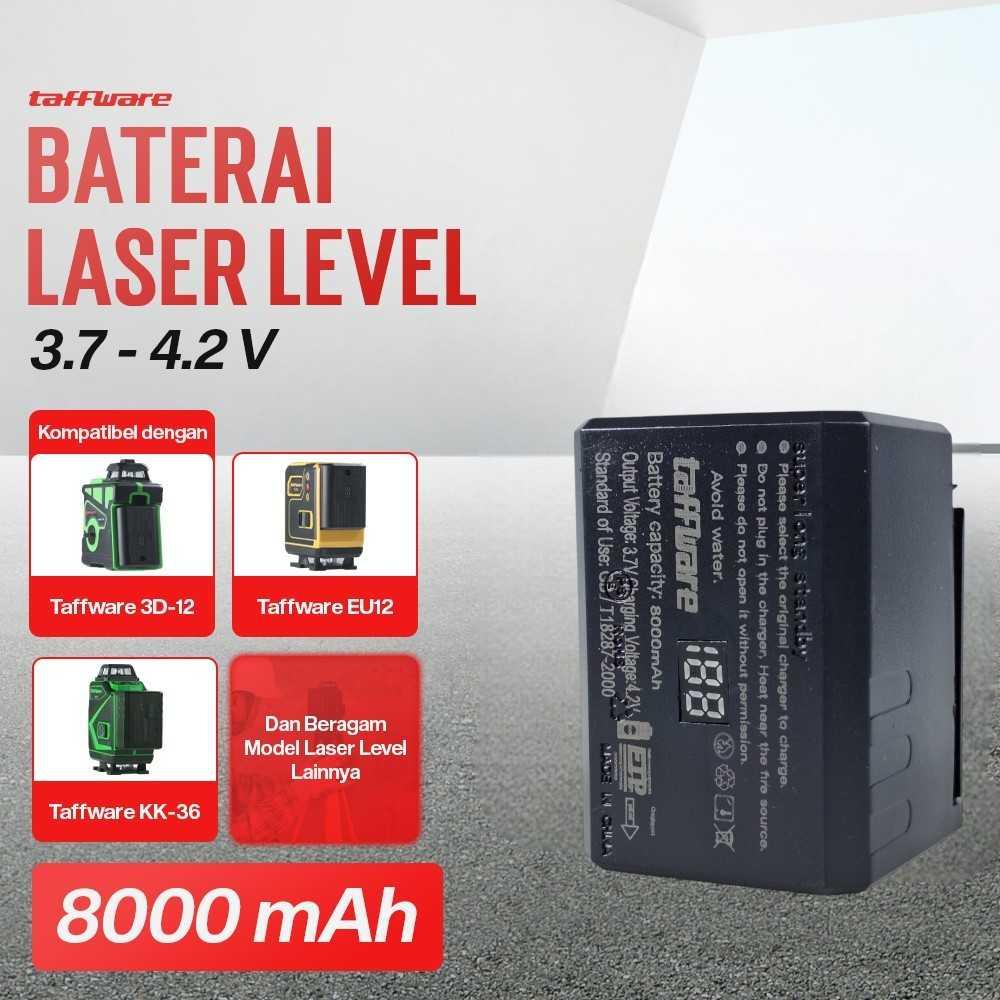 Taffware Baterai Laser Level 3D Rechargeable Tahan Lama, Proteksi Canggih, Kompatibel Universal BM03