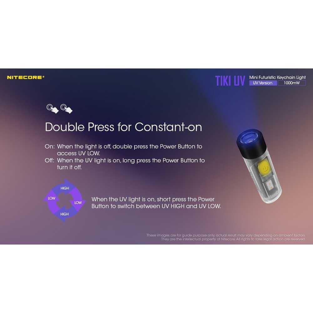 NITECORE Senter Mini UV LED 365nm 1000mW Deteksi Mata Uang, Inspeksi Bensin, Dokumen Compact