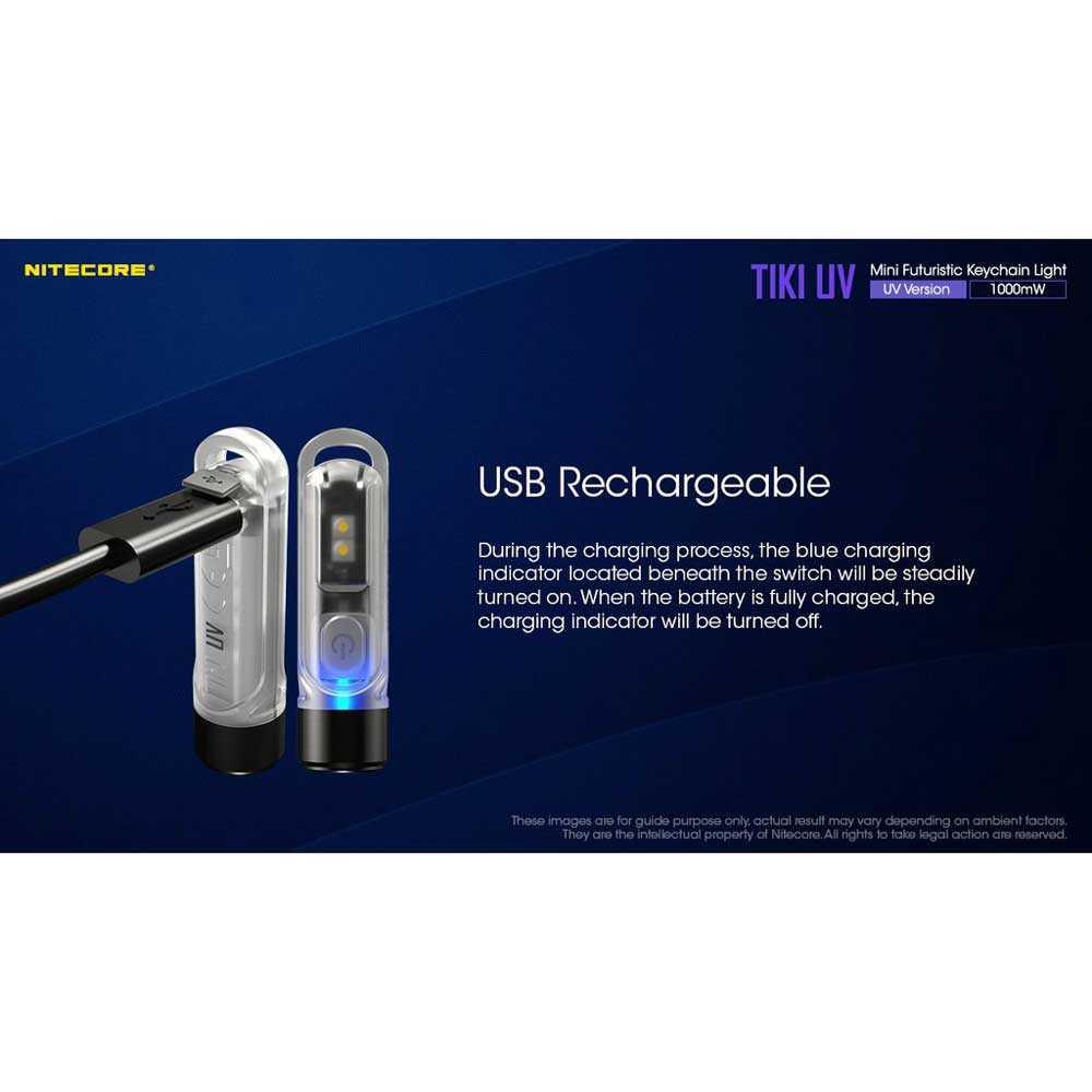 NITECORE Senter Mini UV LED 365nm 1000mW Deteksi Mata Uang, Inspeksi Bensin, Dokumen Compact