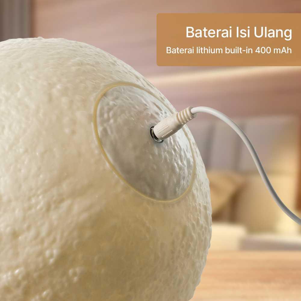 OUIO Lampu Tidur Bulan 3D Moon Night Light Suasana Romantis, Cahaya Nyaman