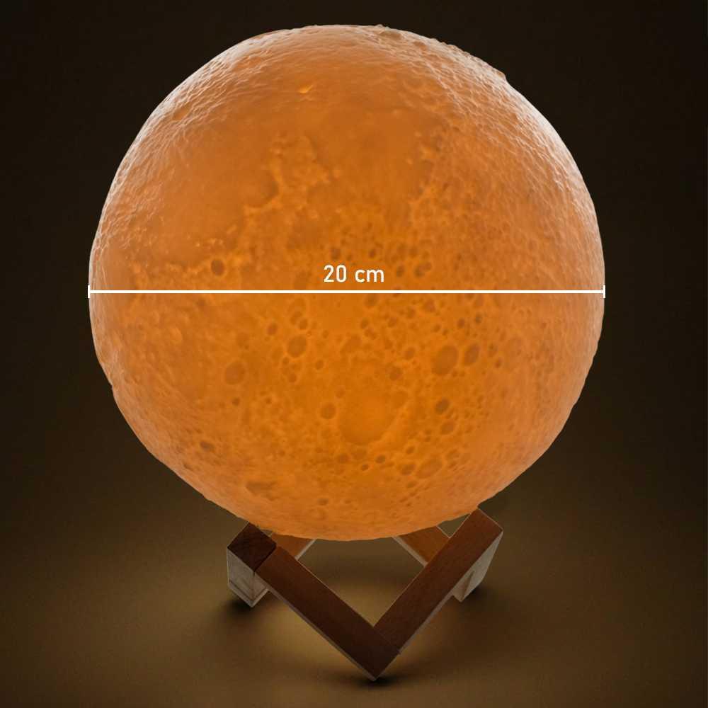 OUIO Lampu Tidur Bulan 3D Moon Night Light Suasana Romantis, Cahaya Nyaman