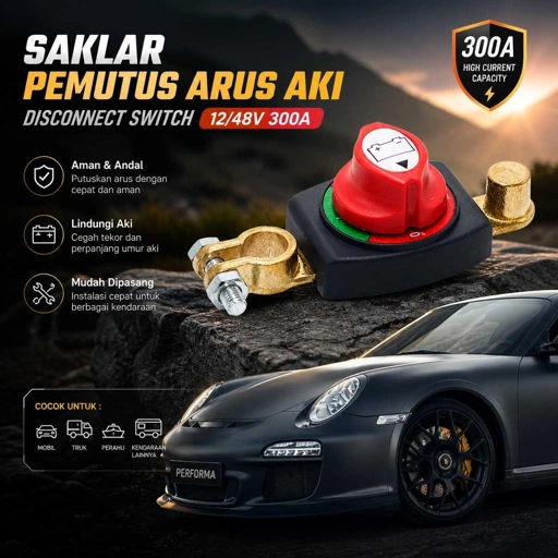 ONEGOL Saklar Pemutus Arus Aki Battery Disconnect Switch - Perlindungan Optimal, Awet, dan Aman