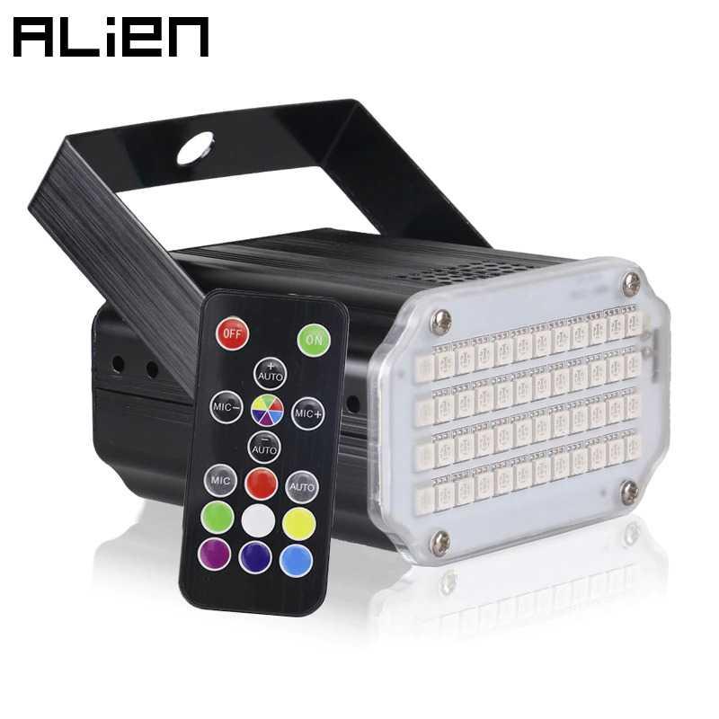 ALiEN Lampu Sorot Strobo Disko 48 SMD RGBW 240V 12W with Remote Gemerlap Warna, Pengendali Jarak Jauh