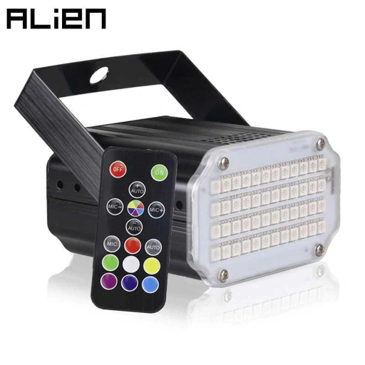 ALiEN Lampu Sorot Strobo Disko 48 SMD RGBW 240V 12W with Remote Gemerlap Warna, Pengendali Jarak Jauh