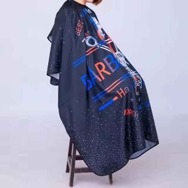 Biutte.co Jubah Apron Potong Rambut Kip Cape - Perlindungan Penuh, Desain Strip Barbershop