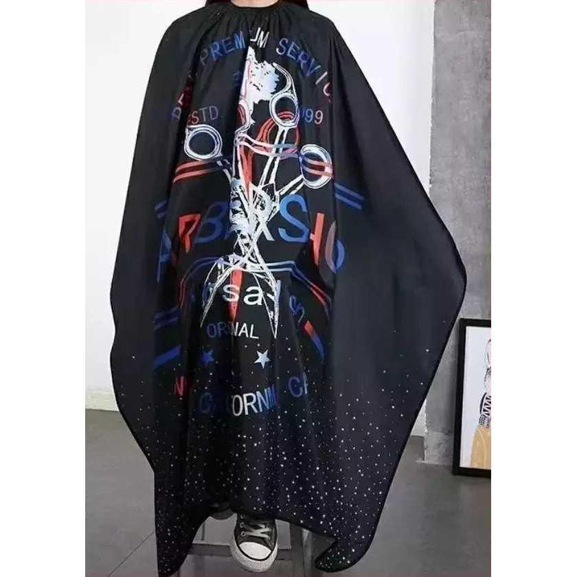 Biutte.co Jubah Apron Potong Rambut Kip Cape - Perlindungan Penuh, Desain Strip Barbershop