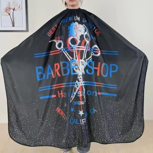 Biutte.co Jubah Apron Potong Rambut Kip Cape - Perlindungan Penuh, Desain Strip Barbershop