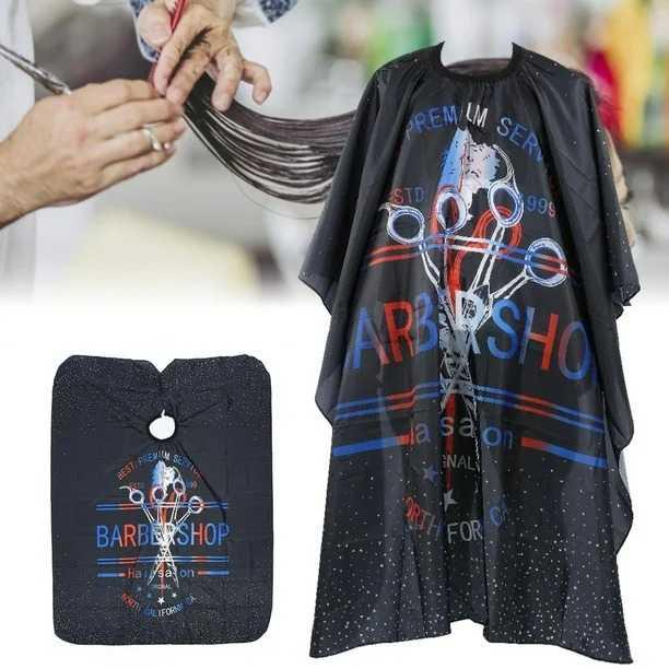Biutte.co Jubah Apron Potong Rambut Kip Cape - Perlindungan Penuh, Desain Strip Barbershop