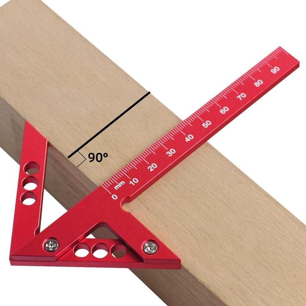 Rheeros Penggaris Siku Triangle Center Finder 45 Degree - Presisi Sudut, Kuat dan Tahan Lama