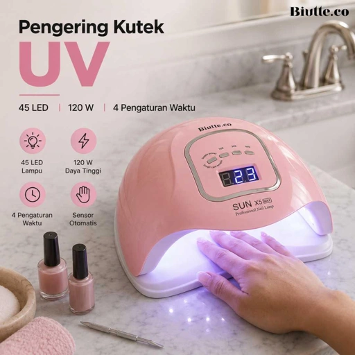 Biutte.co Pengering Kutek UV Lamp Nail Dryer 45 LED 120W - Dmoley SUNX5MAX, Pengering Kutek Cepat dan Efisien
