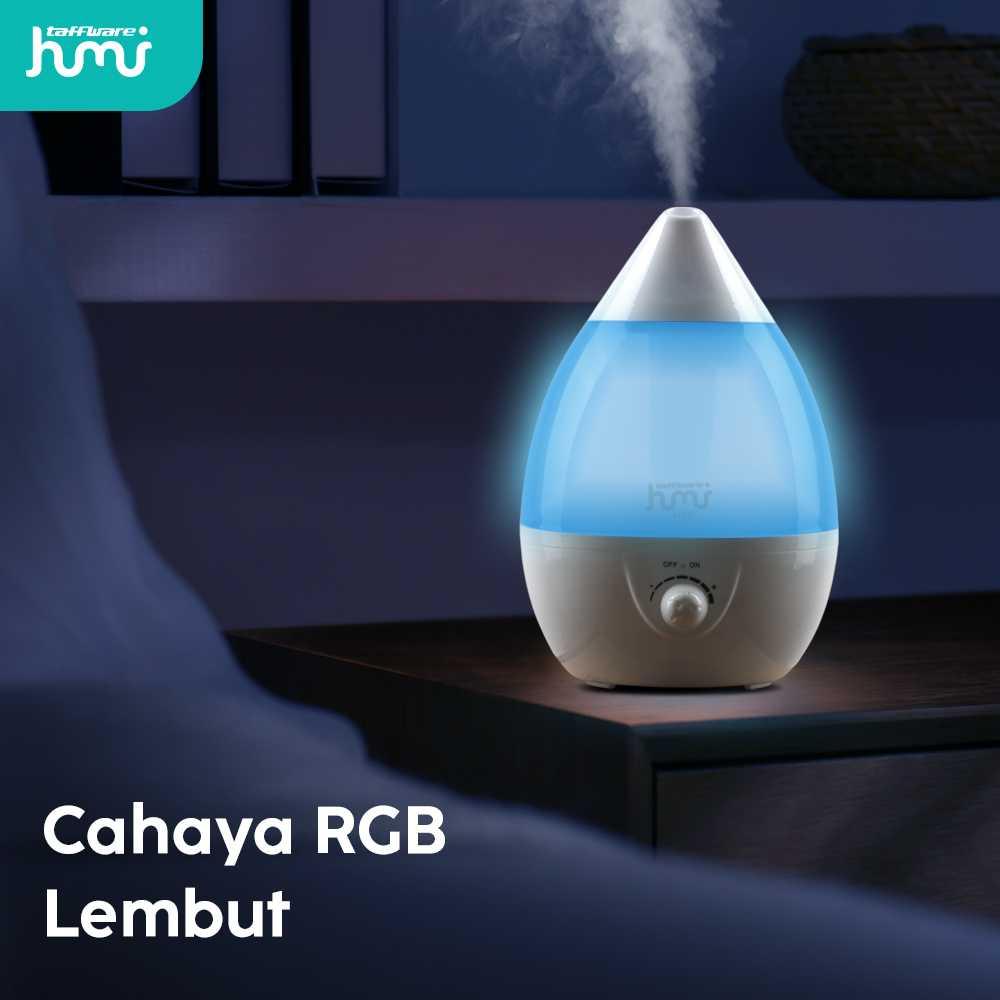 Taffware HUMI Air Humidifier Ultrasonic Classic Drop RGB Mencegah Kesehatan Terancam, Jaga Ruangan Tetap Lembap