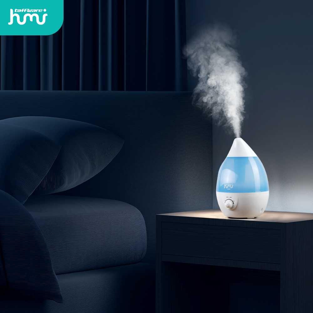 Taffware HUMI Air Humidifier Ultrasonic Classic Drop RGB Mencegah Kesehatan Terancam, Jaga Ruangan Tetap Lembap