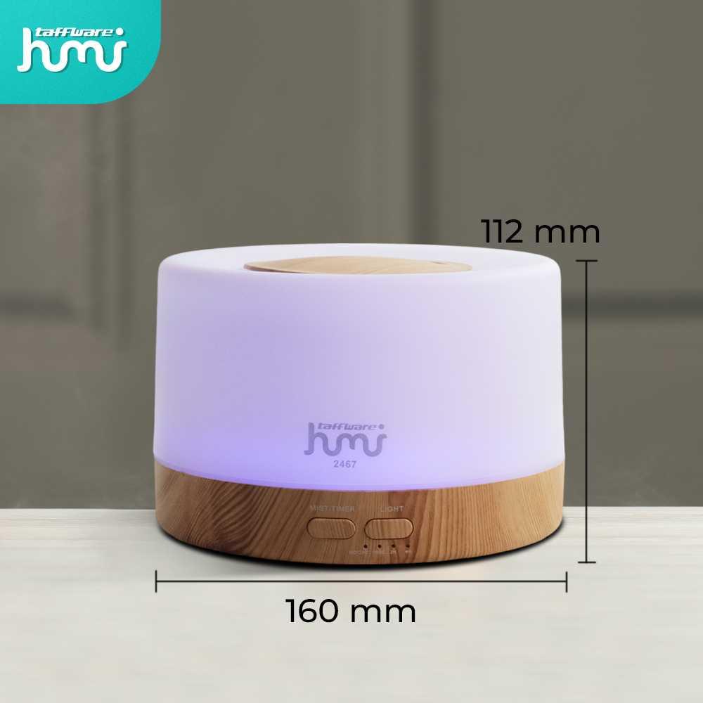 Taffware Humidifier Aromatherapy 7 Color 500ml Kelembapan Udara Alami, Aromaterapi Menenangkan, Lampu RGB