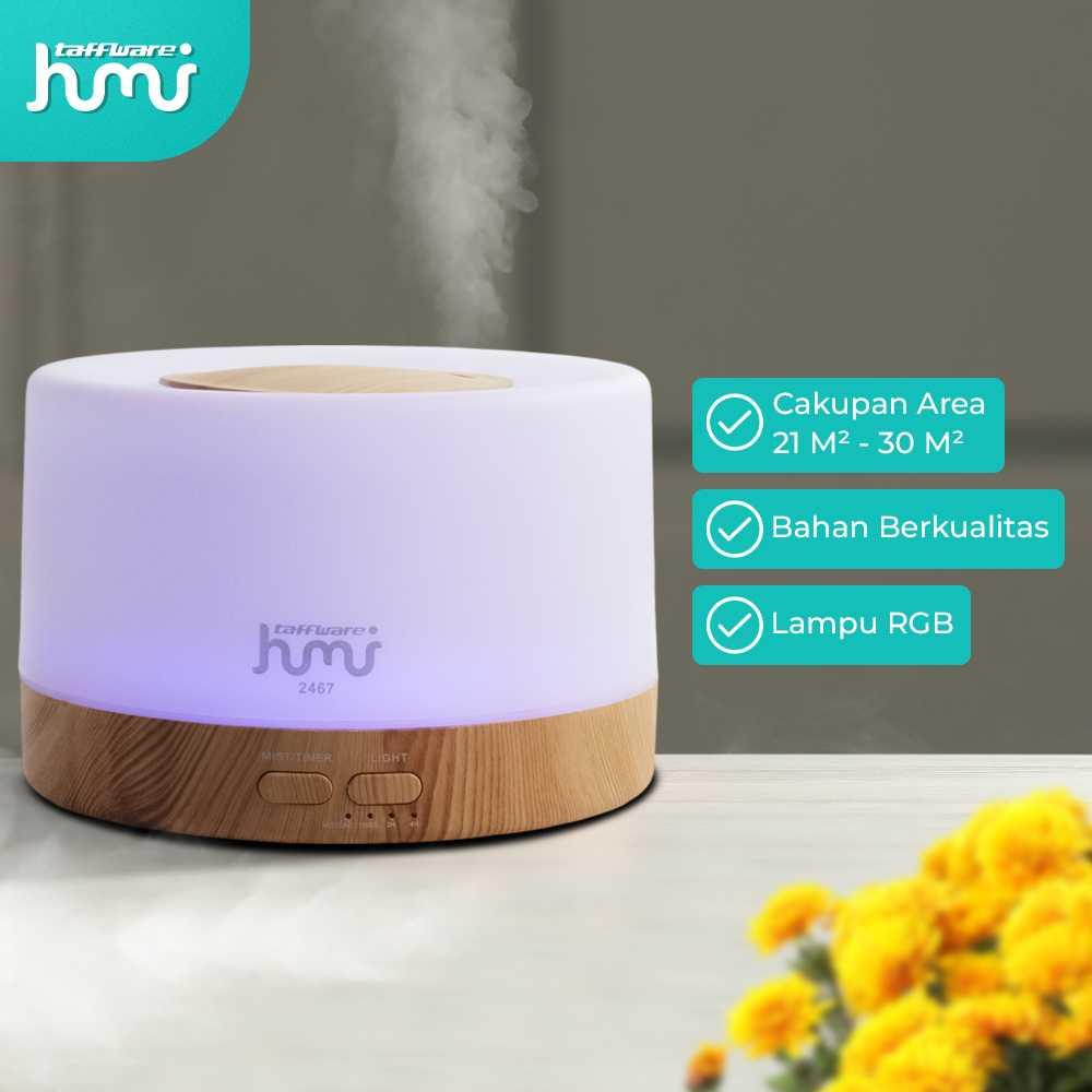 Taffware Humidifier Aromatherapy 7 Color 500ml Kelembapan Udara Alami, Aromaterapi Menenangkan, Lampu RGB