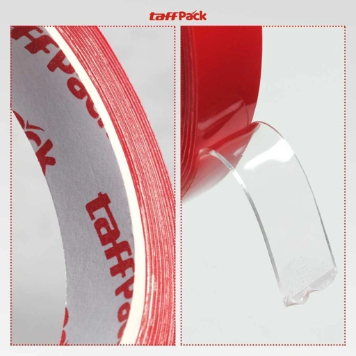 TaffPACK Double Tape Acrylic Adhesive - Perekat Kuat, Tahan Suhu & Air, Transparan